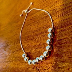 Silver tone bead bracelet